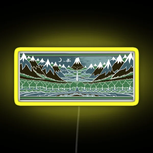 Forest Mountain Path In The Style Of J R R Tolkien RGB Neon Sign