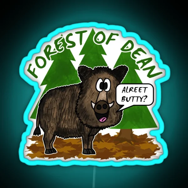 Forest Of Dean Wild Boar Funny Gloucestershire RGB Neon Sign