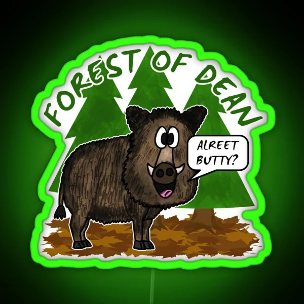 Forest Of Dean Wild Boar Funny Gloucestershire RGB Neon Sign