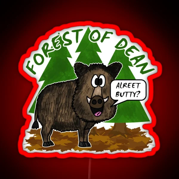 Forest Of Dean Wild Boar Funny Gloucestershire RGB Neon Sign
