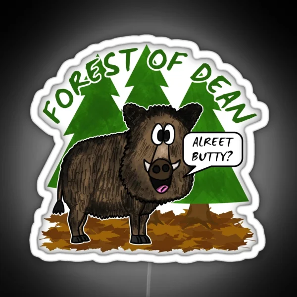 Forest Of Dean Wild Boar Funny Gloucestershire RGB Neon Sign