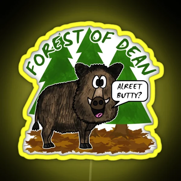 Forest Of Dean Wild Boar Funny Gloucestershire RGB Neon Sign