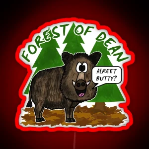 Forest Of Dean Wild Boar Funny Gloucestershire RGB Neon Sign