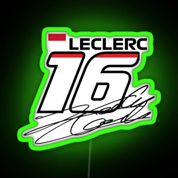 Formula 1 Charles Leclerc 16 RGB Neon Sign