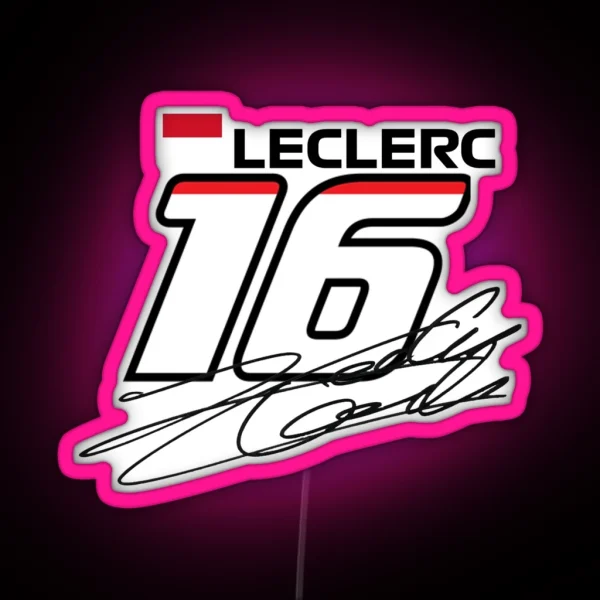 Formula 1 Charles Leclerc 16 RGB Neon Sign