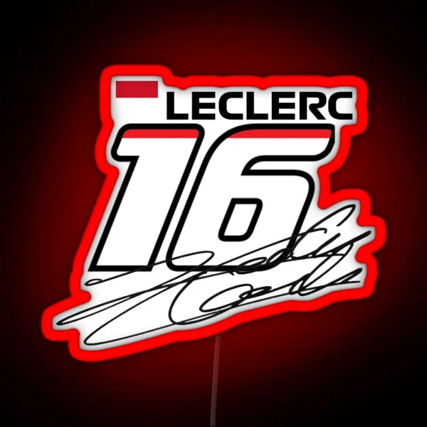 Formula 1 Charles Leclerc 16 RGB Neon Sign