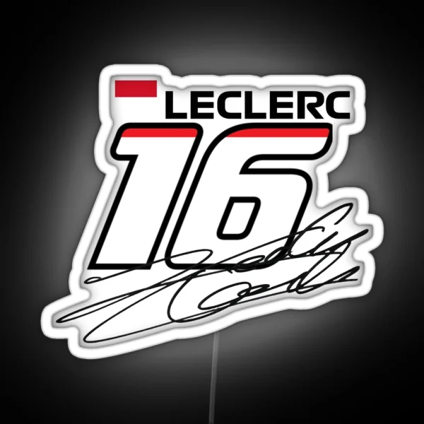 Formula 1 Charles Leclerc 16 RGB Neon Sign