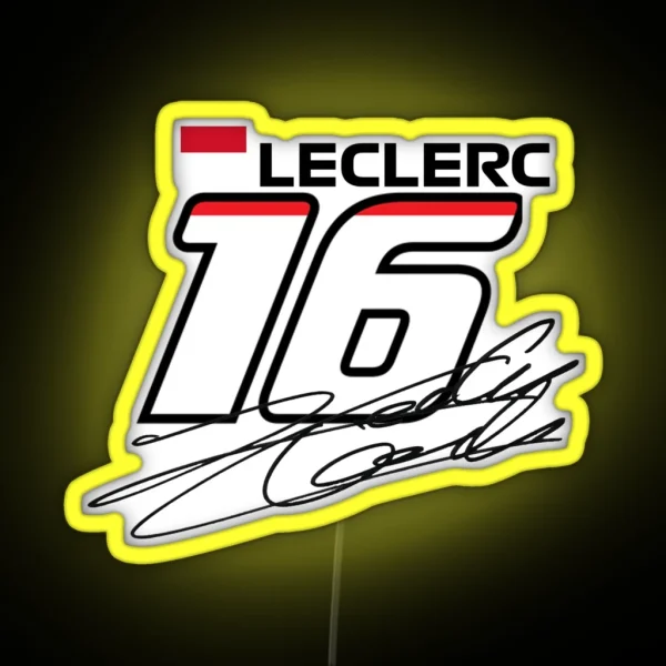 Formula 1 Charles Leclerc 16 RGB Neon Sign