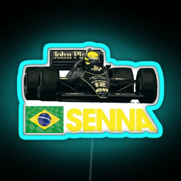 Formula 1 Legend Ayrton Senna 1985 RGB Neon Sign