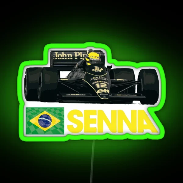 Formula 1 Legend Ayrton Senna 1985 RGB Neon Sign