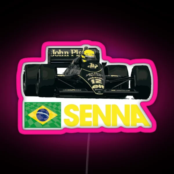 Formula 1 Legend Ayrton Senna 1985 RGB Neon Sign