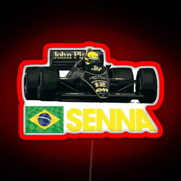 Formula 1 Legend Ayrton Senna 1985 RGB Neon Sign