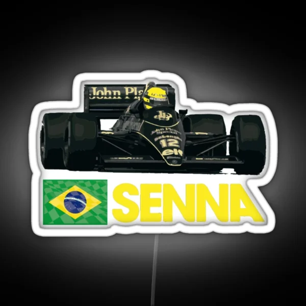 Formula 1 Legend Ayrton Senna 1985 RGB Neon Sign