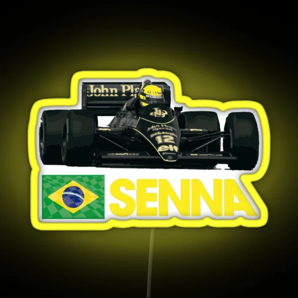 Formula 1 Legend Ayrton Senna 1985 RGB Neon Sign