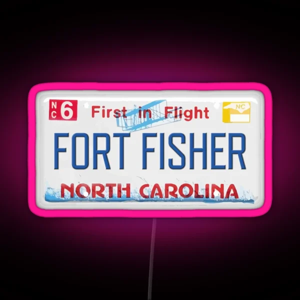 Fort Fisher NC License Plate RGB Neon Sign