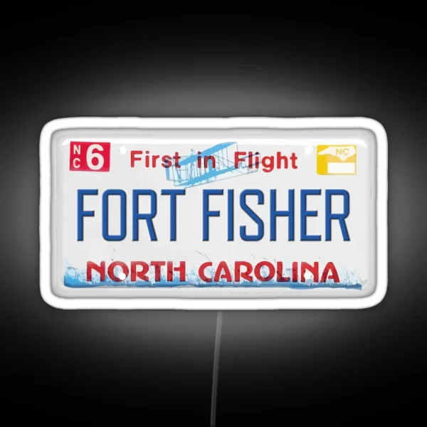 Fort Fisher NC License Plate RGB Neon Sign