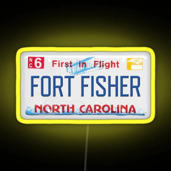 Fort Fisher NC License Plate RGB Neon Sign