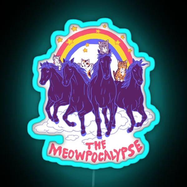 Four Horsemittens Of The Meowpocalypse RGB Neon Sign