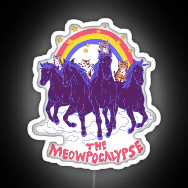 Four Horsemittens Of The Meowpocalypse RGB Neon Sign