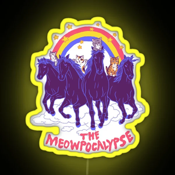Four Horsemittens Of The Meowpocalypse RGB Neon Sign