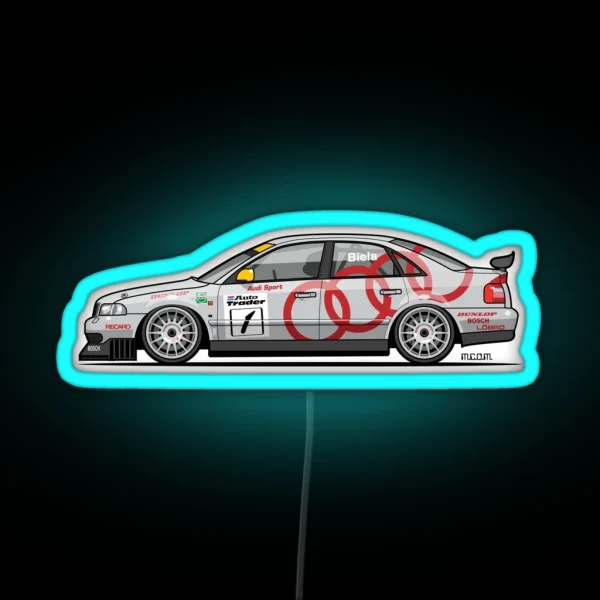 Four Rings A4 Quattr0 B5 Super Touring RGB Neon Sign