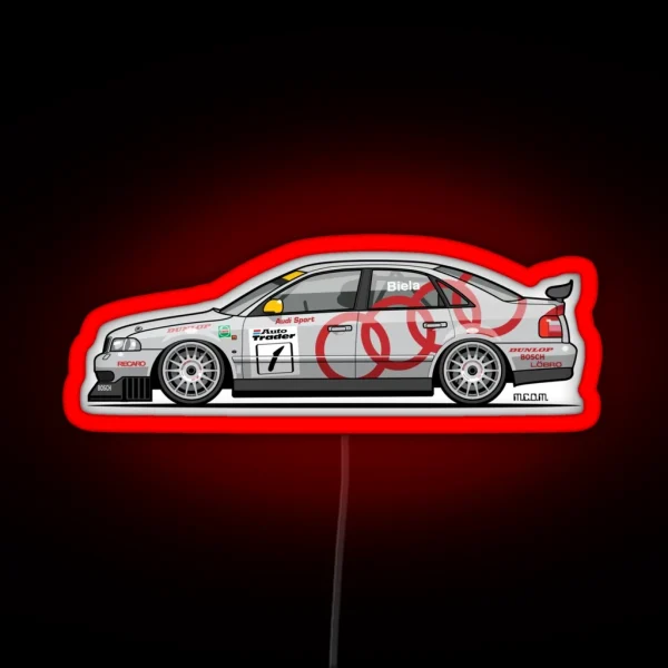 Four Rings A4 Quattr0 B5 Super Touring RGB Neon Sign