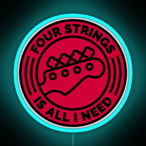 Four Strings Red RGB Neon Sign