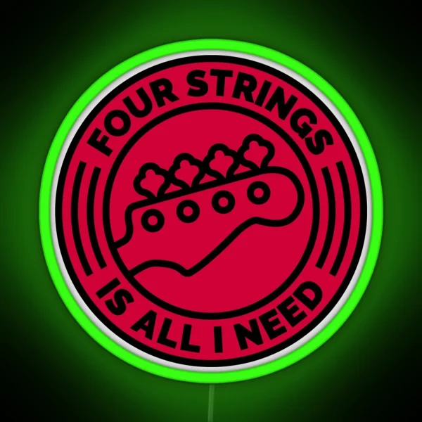 Four Strings Red RGB Neon Sign