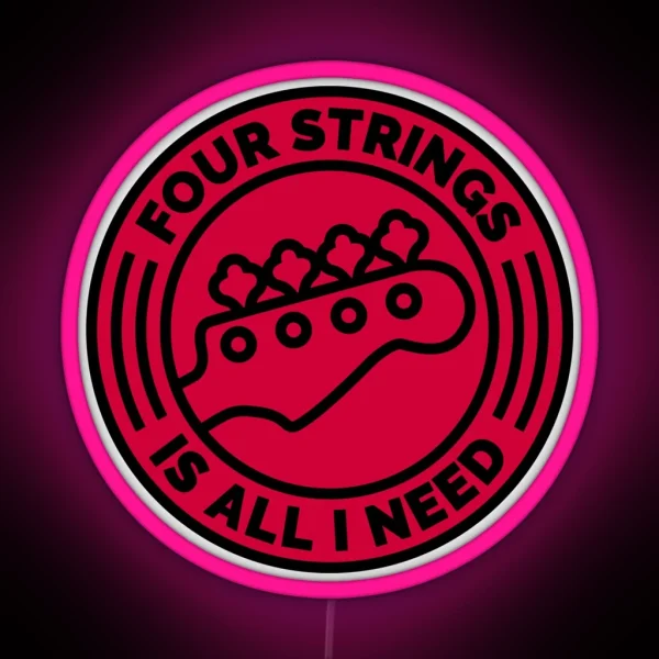 Four Strings Red RGB Neon Sign