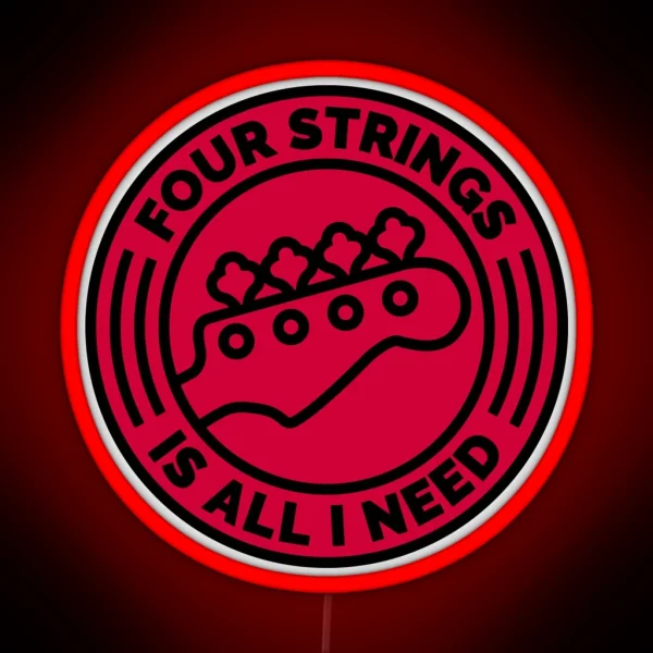Four Strings Red RGB Neon Sign