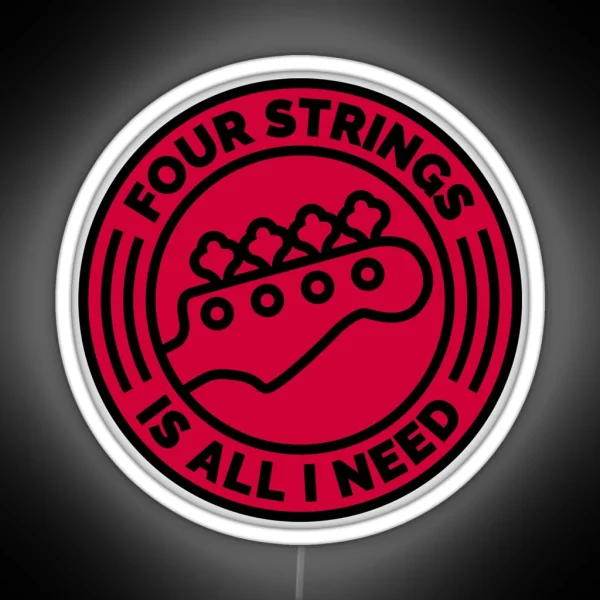 Four Strings Red RGB Neon Sign