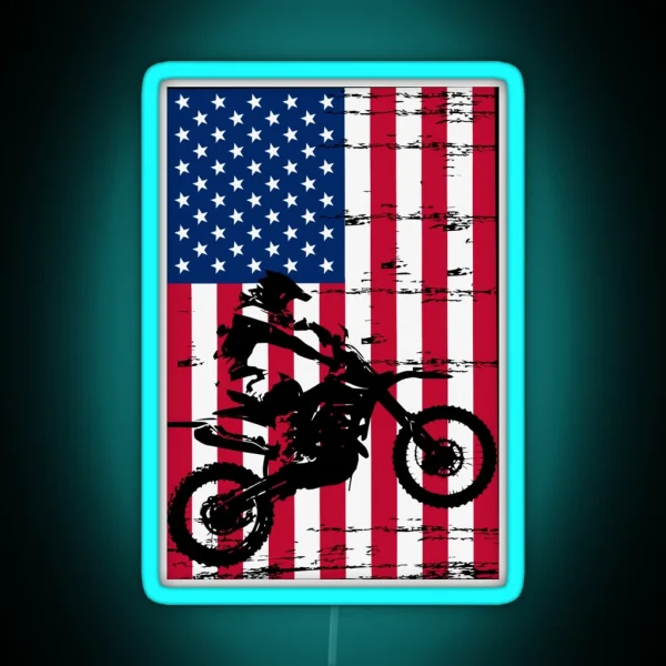 Fourth Of July Dirtbike RGB Neon Sign