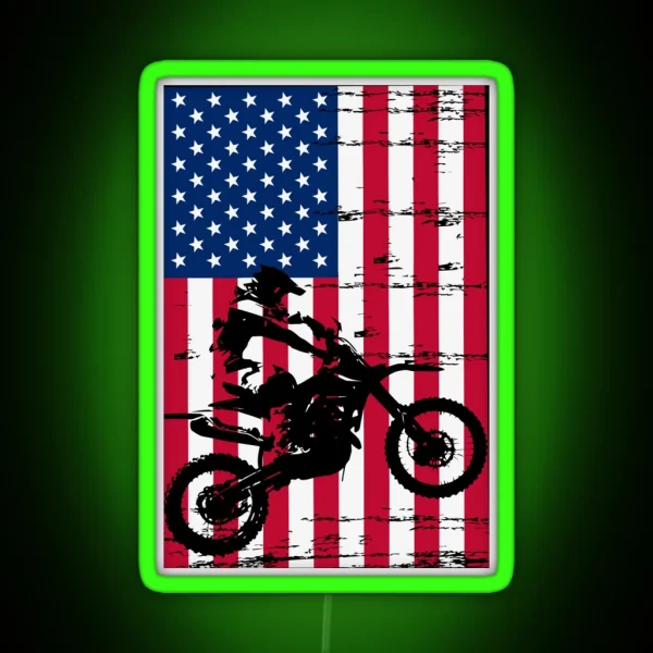 Fourth Of July Dirtbike RGB Neon Sign