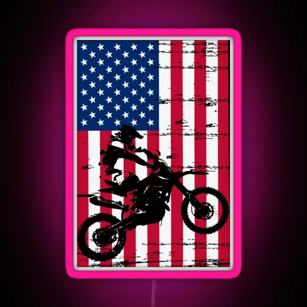 Fourth Of July Dirtbike RGB Neon Sign