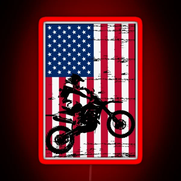 Fourth Of July Dirtbike RGB Neon Sign