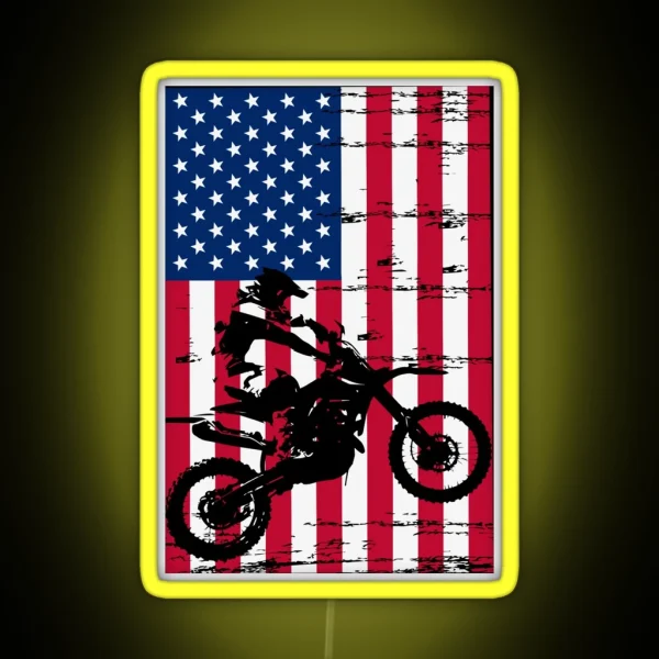 Fourth Of July Dirtbike RGB Neon Sign