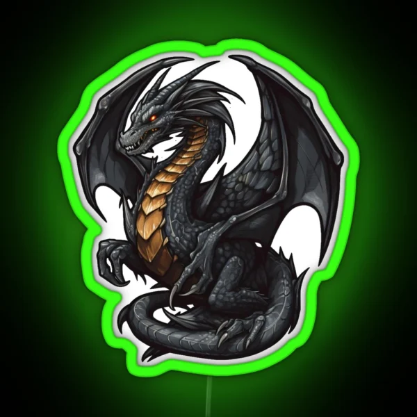 Fourth Wing Black Dragon RGB Neon Sign