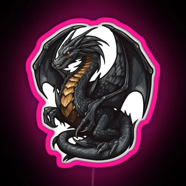 Fourth Wing Black Dragon RGB Neon Sign
