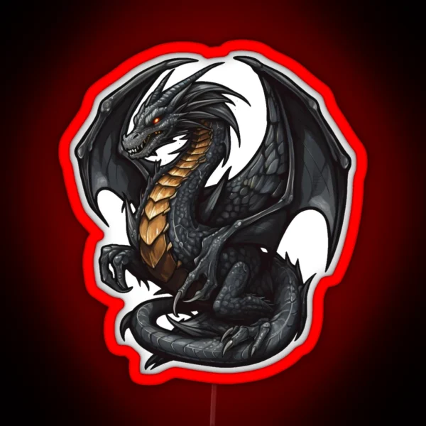 Fourth Wing Black Dragon RGB Neon Sign
