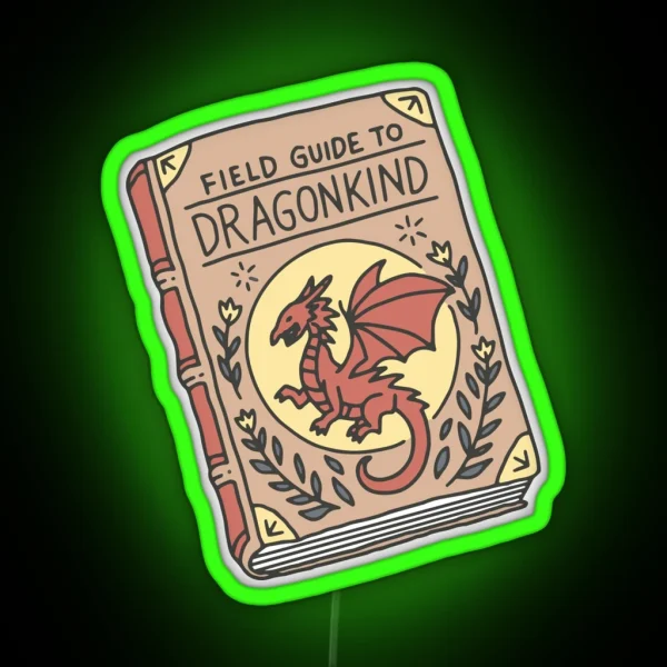 Fourth Wing Dragon Book Field Guide To Dragonkind RGB Neon Sign