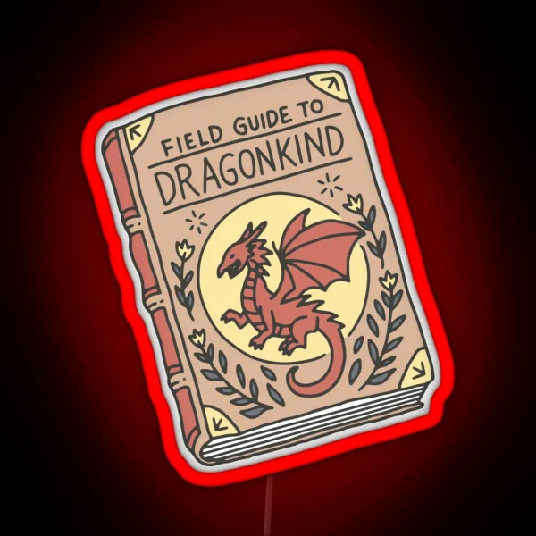 Fourth Wing Dragon Book Field Guide To Dragonkind RGB Neon Sign