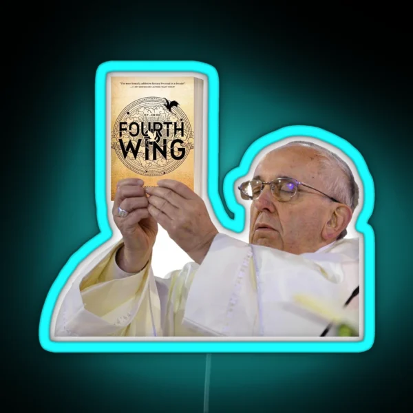 Fourth Wing Pope Meme RGB Neon Sign