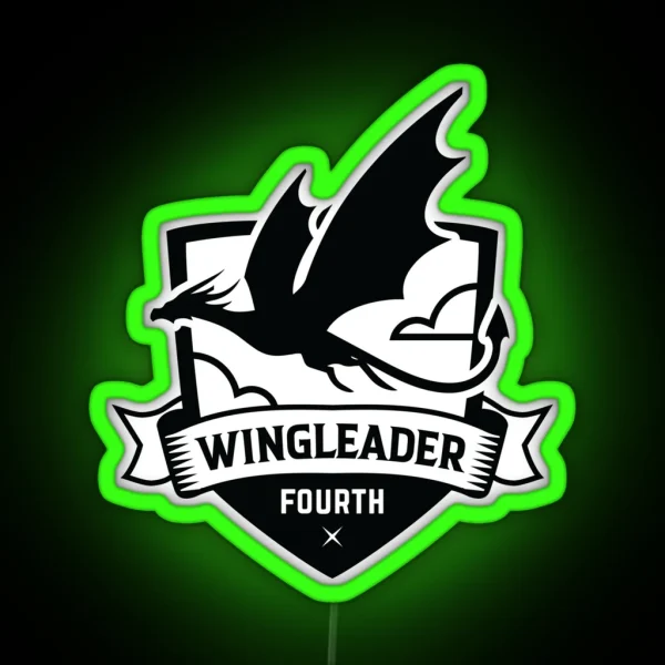 Fourth Wing Wingleader Badge Riders Quadrant Basgiath War College RGB Neon Sign