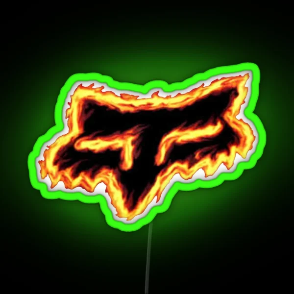 Fox Head On Fire RGB Neon Sign