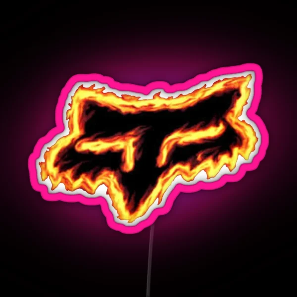 Fox Head On Fire RGB Neon Sign