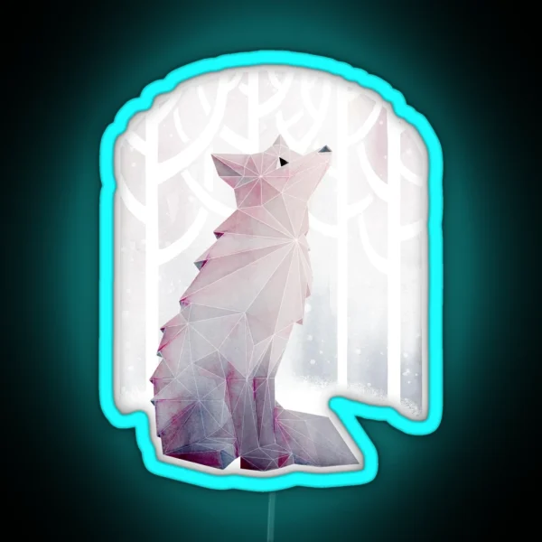 Fox In The Snow RGB Neon Sign