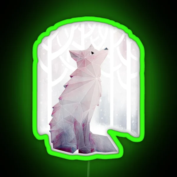 Fox In The Snow RGB Neon Sign