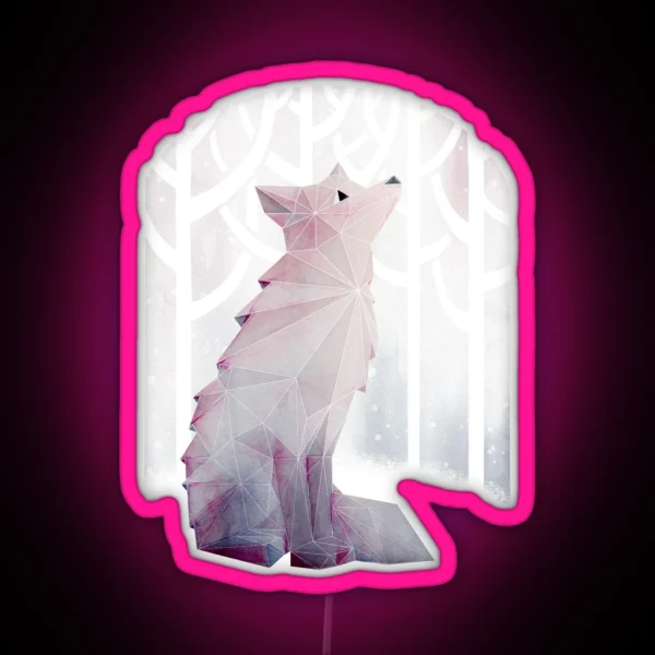 Fox In The Snow RGB Neon Sign