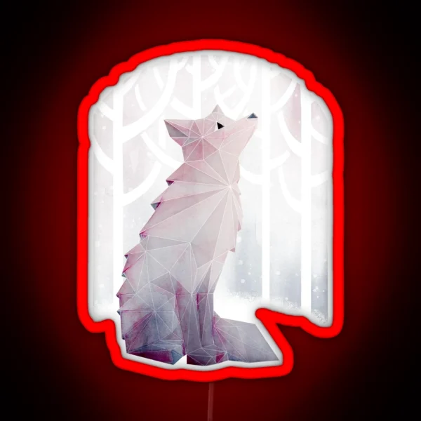 Fox In The Snow RGB Neon Sign
