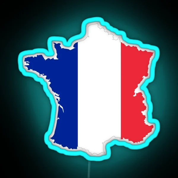 France Flag Map RGB Neon Sign